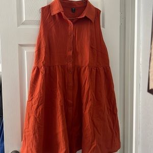 Sleeveless Collared Button Up Dress